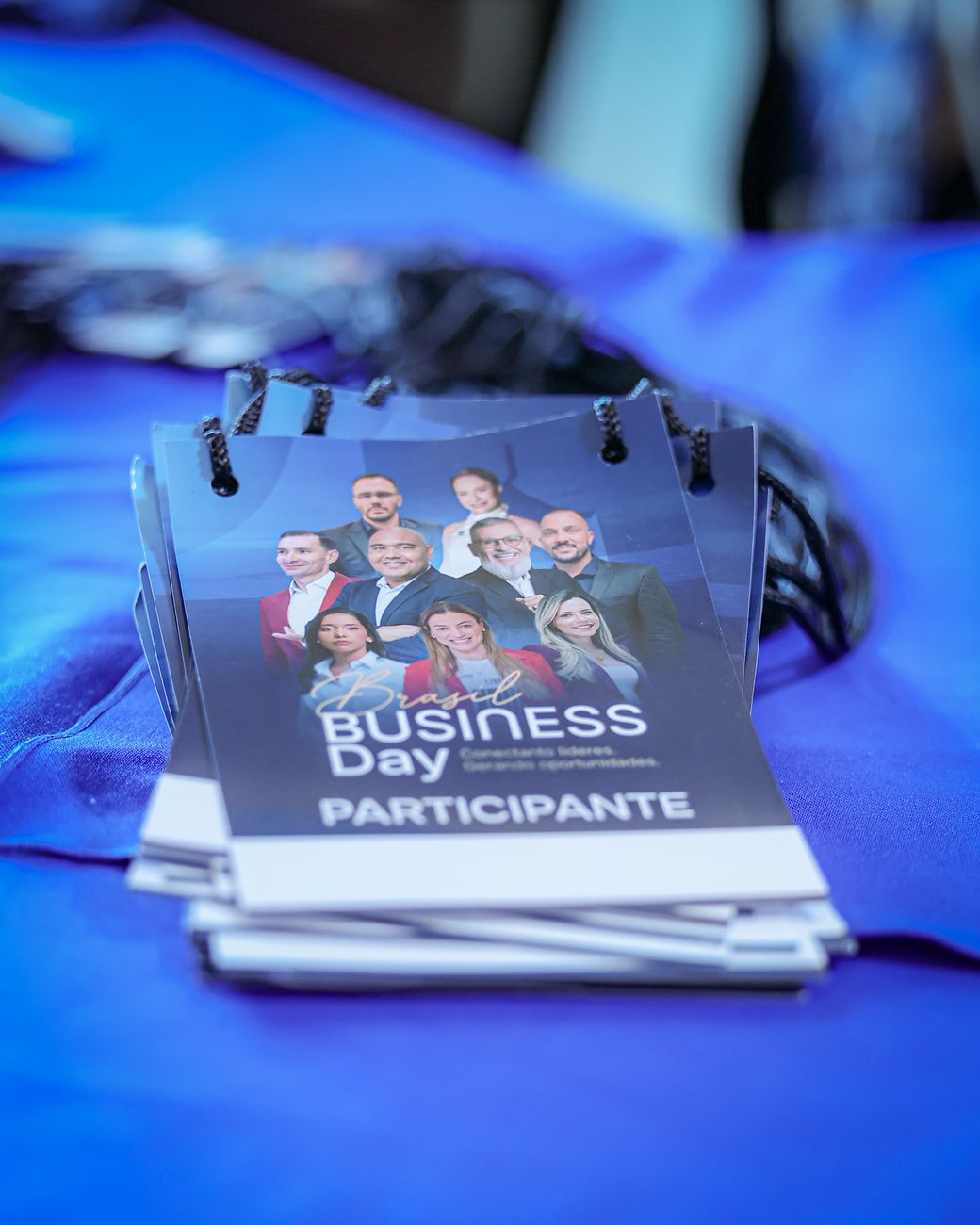 Crachás de participante do Brasil Business Day